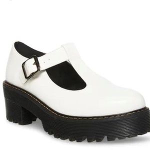 white platform mary janes